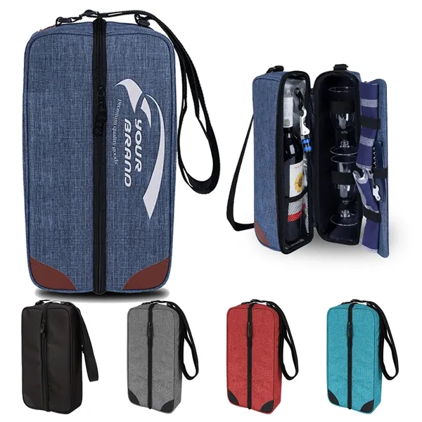 Wine Tote Bag with Cooler Compartment & Picnic Set - Wine Tote Bag with Cooler Compartment & Picnic Set - Image 0 of 5