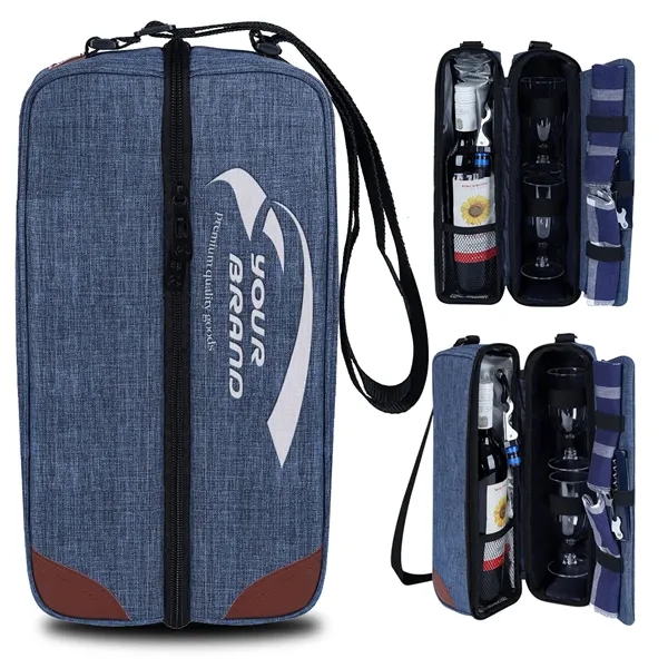Wine Tote Bag with Cooler Compartment & Picnic Set - Wine Tote Bag with Cooler Compartment & Picnic Set - Image 5 of 5