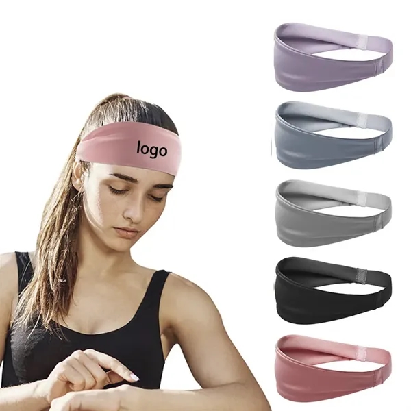 Elastic Nylon Cooling Silk Headband With Sweat Wicking - Elastic Nylon Cooling Silk Headband With Sweat Wicking - Image 0 of 2