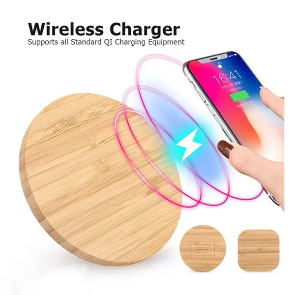 10W Wooden Wireless Charger - 10W Wooden Wireless Charger - Image 3 of 5