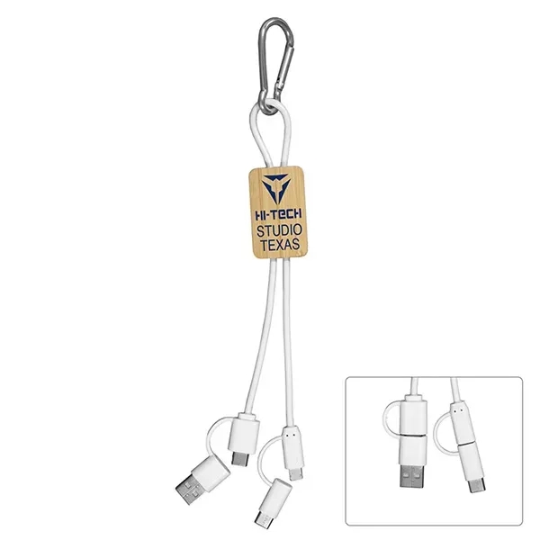 5-in-1 Bamboo Cell Phone Charging Cable w/Carabiner - 5-in-1 Bamboo Cell Phone Charging Cable w/Carabiner - Image 4 of 13