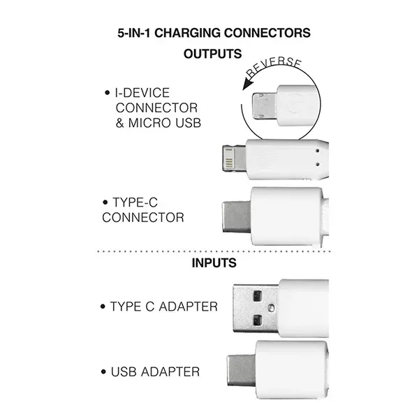 5-in-1 Bamboo Cell Phone Charging Cable w/Carabiner - 5-in-1 Bamboo Cell Phone Charging Cable w/Carabiner - Image 6 of 13