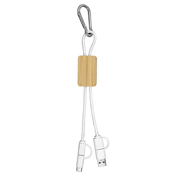 5-in-1 Bamboo Cell Phone Charging Cable w/Carabiner - 5-in-1 Bamboo Cell Phone Charging Cable w/Carabiner - Image 7 of 13