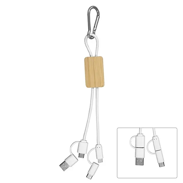 5-in-1 Bamboo Cell Phone Charging Cable w/Carabiner - 5-in-1 Bamboo Cell Phone Charging Cable w/Carabiner - Image 8 of 13