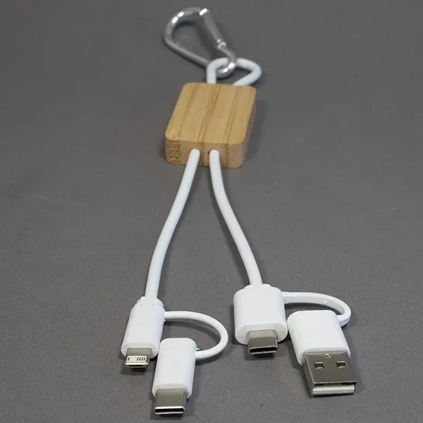 5-in-1 Bamboo Cell Phone Charging Cable w/Carabiner - 5-in-1 Bamboo Cell Phone Charging Cable w/Carabiner - Image 10 of 13