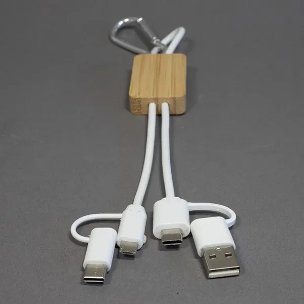5-in-1 Bamboo Cell Phone Charging Cable w/Carabiner - 5-in-1 Bamboo Cell Phone Charging Cable w/Carabiner - Image 11 of 13