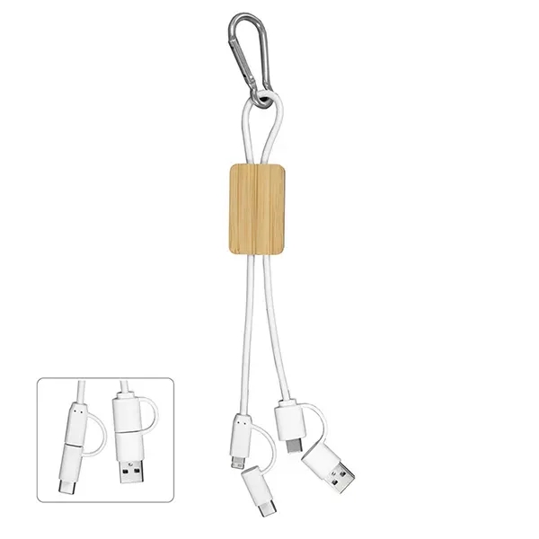 5-in-1 Bamboo Cell Phone Charging Cable w/Carabiner - 5-in-1 Bamboo Cell Phone Charging Cable w/Carabiner - Image 12 of 13
