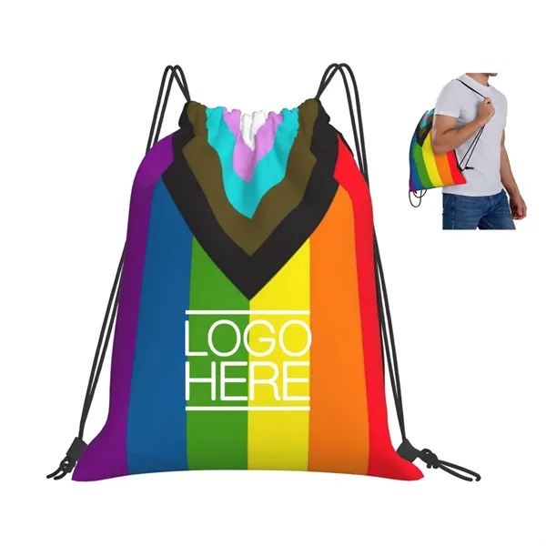 Rainbow LGBTQ Drawstring Backpack - Rainbow LGBTQ Drawstring Backpack - Image 0 of 0