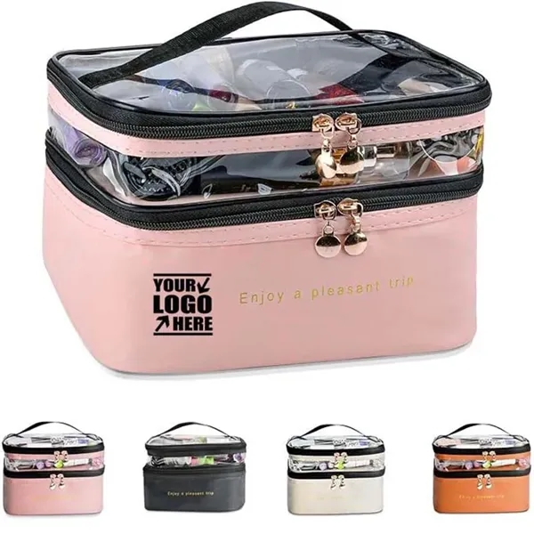 Pvc Double Layer Travel Makeup Bag - Pvc Double Layer Travel Makeup Bag - Image 0 of 3