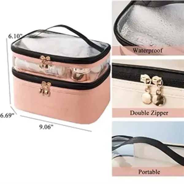 Pvc Double Layer Travel Makeup Bag - Pvc Double Layer Travel Makeup Bag - Image 1 of 3