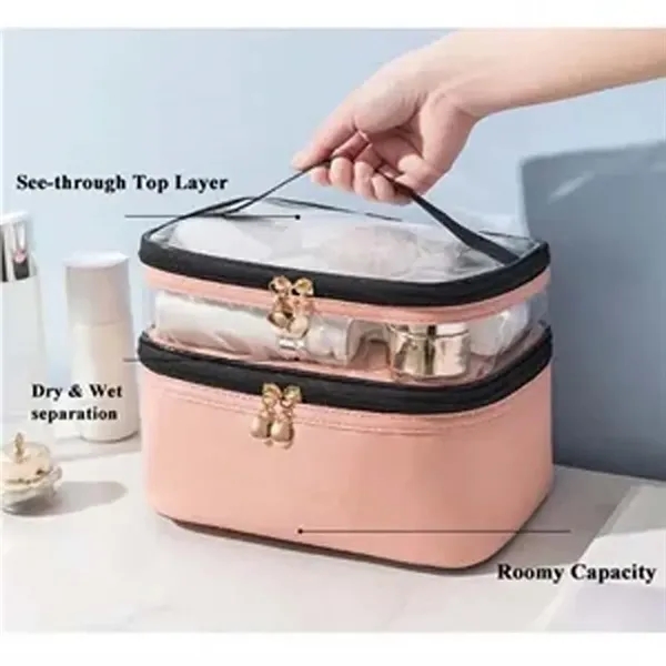Pvc Double Layer Travel Makeup Bag - Pvc Double Layer Travel Makeup Bag - Image 2 of 3