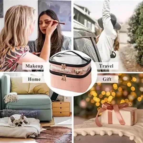 Pvc Double Layer Travel Makeup Bag - Pvc Double Layer Travel Makeup Bag - Image 3 of 3