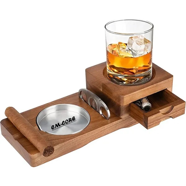 Wooden Ashtrays Whiskey Glass Tray Cigar Accessories - Wooden Ashtrays Whiskey Glass Tray Cigar Accessories - Image 0 of 0