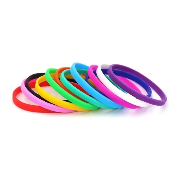 Custom Solid Color Thin Silicone Wristband - Custom Solid Color Thin Silicone Wristband - Image 0 of 2