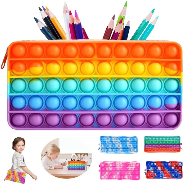 Pencil Case Sensory Silicone Bubble Toy Stationery - Pencil Case Sensory Silicone Bubble Toy Stationery - Image 0 of 9