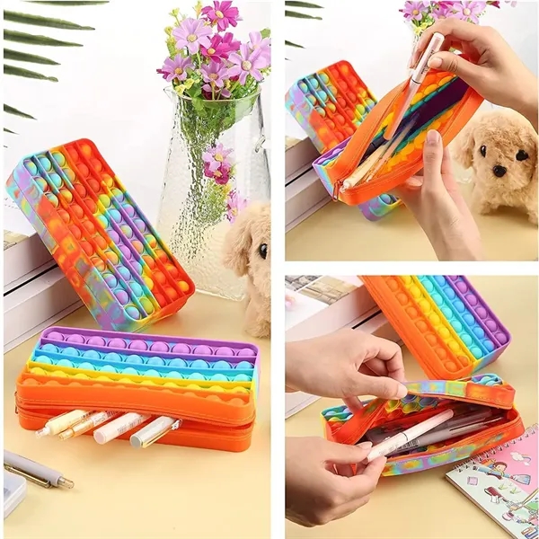 Pencil Case Sensory Silicone Bubble Toy Stationery - Pencil Case Sensory Silicone Bubble Toy Stationery - Image 2 of 9