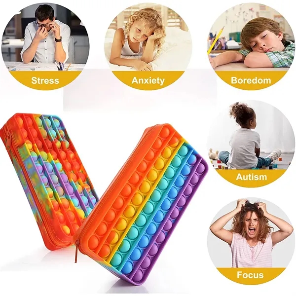 Pencil Case Sensory Silicone Bubble Toy Stationery - Pencil Case Sensory Silicone Bubble Toy Stationery - Image 3 of 9