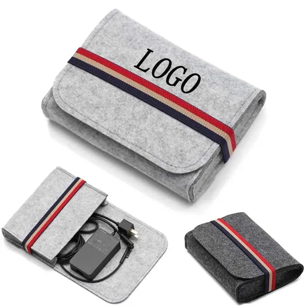 Mini Felt Pouch Power Bank Storage Bag - Mini Felt Pouch Power Bank Storage Bag - Image 0 of 3