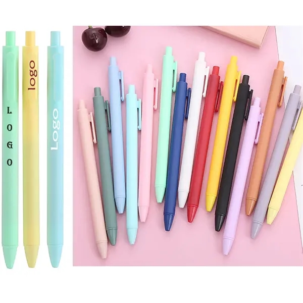 Custom Office stationery Candy Color Plastic Press Pen - Custom Office stationery Candy Color Plastic Press Pen - Image 0 of 3