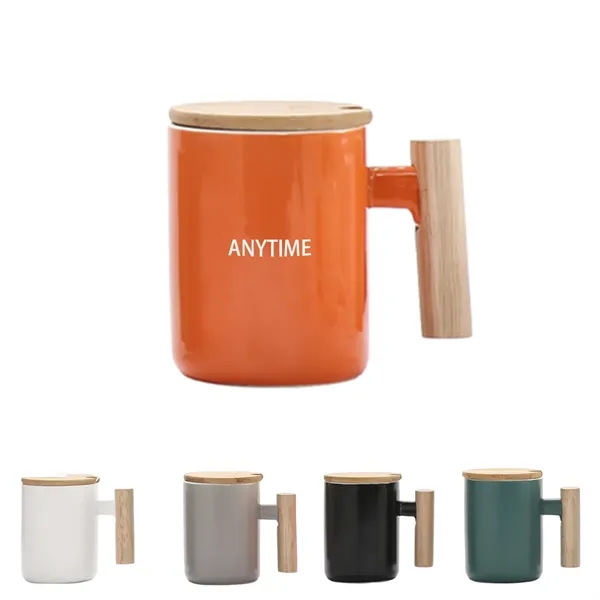 Ceramic Cup With Wooden Handle - Ceramic Cup With Wooden Handle - Image 0 of 1