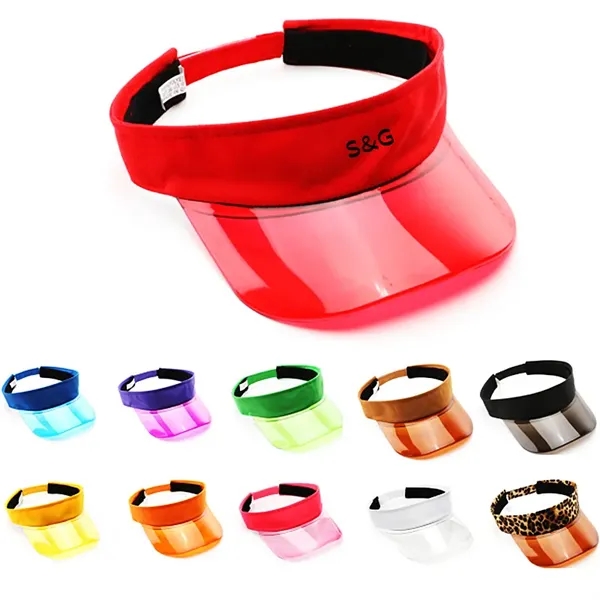 PVC Solar Transparent Bingo Visor Poker Sun Hat - PVC Solar Transparent Bingo Visor Poker Sun Hat - Image 0 of 2