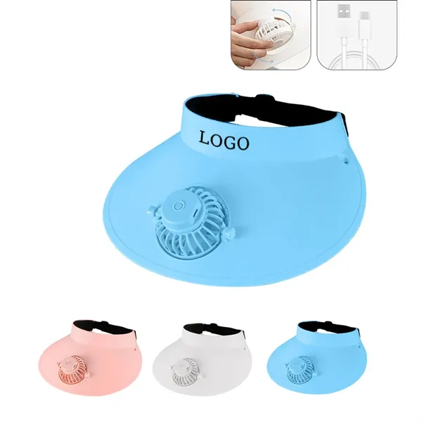 Sun Visor Hat With Fan - Sun Visor Hat With Fan - Image 0 of 5