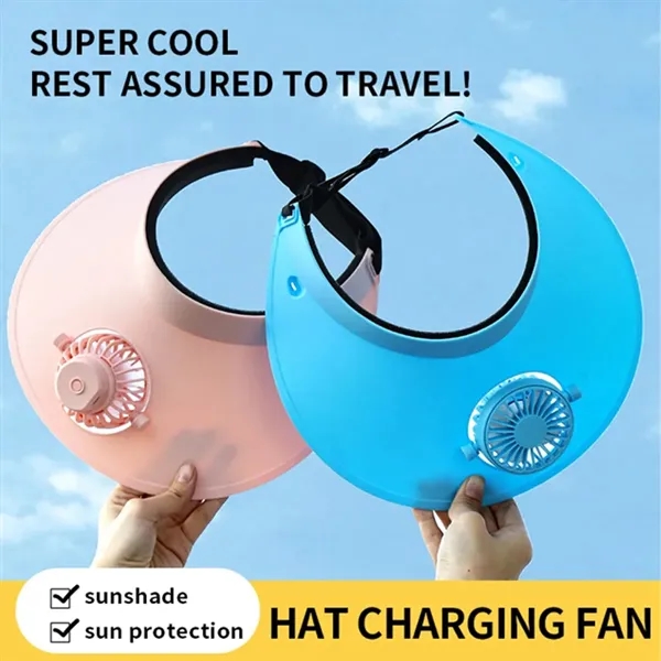 Sun Visor Hat With Fan - Sun Visor Hat With Fan - Image 2 of 5