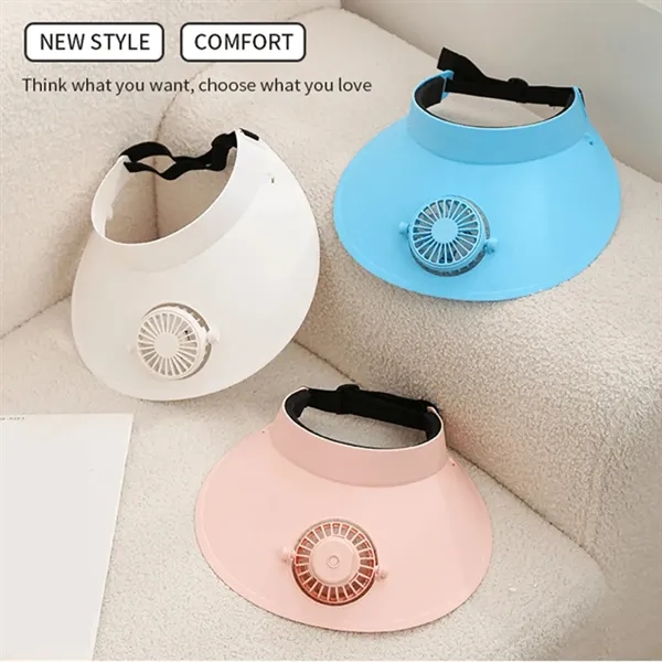 Sun Visor Hat With Fan - Sun Visor Hat With Fan - Image 4 of 5