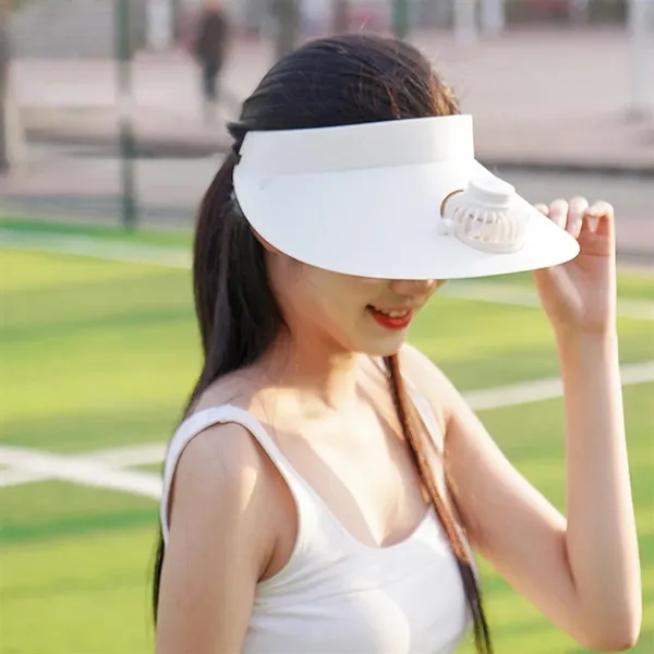 Sun Visor Hat With Fan - Sun Visor Hat With Fan - Image 5 of 5