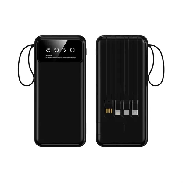 20000mAh Power Bank w/ 4 Built-in Data Wire - 20000mAh Power Bank w/ 4 Built-in Data Wire - Image 2 of 6