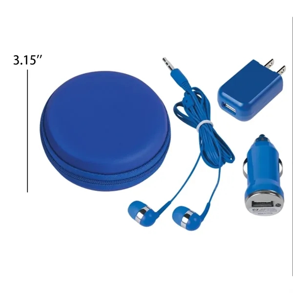 3In1 Travel Headphone/Charging Plug/Car Charger Portable Set - 3In1 Travel Headphone/Charging Plug/Car Charger Portable Set - Image 1 of 6