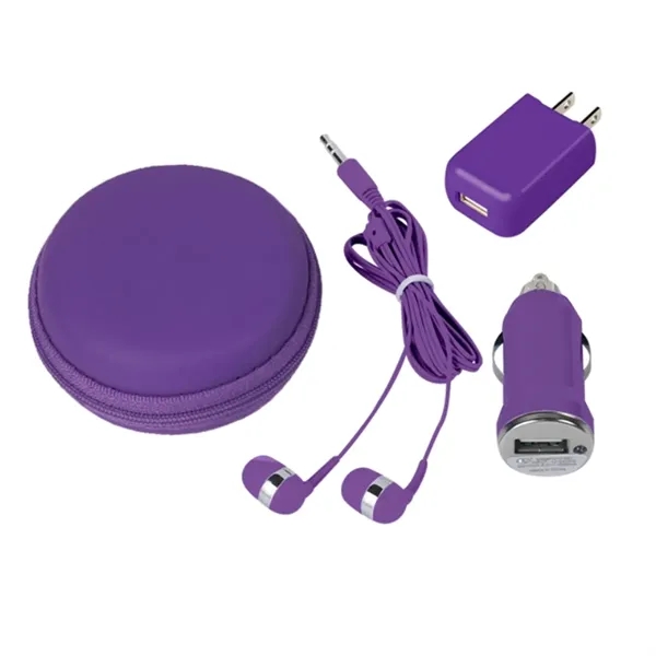 3In1 Travel Headphone/Charging Plug/Car Charger Portable Set - 3In1 Travel Headphone/Charging Plug/Car Charger Portable Set - Image 4 of 6