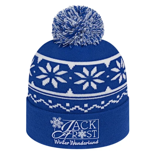 Snowflake Knit Cap With Cuff - Snowflake Knit Cap With Cuff - Image 0 of 6