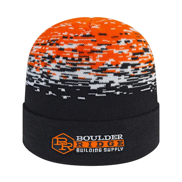 Static Pattern Knit Cap With Cuff - Static Pattern Knit Cap With Cuff - Image 0 of 18