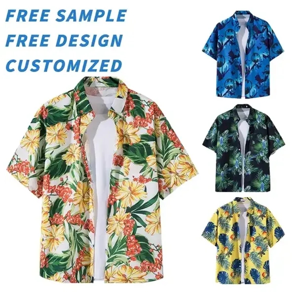 Graphic Short Sleeve Sublimation Men Hawaiian Shirts - Graphic Short Sleeve Sublimation Men Hawaiian Shirts - Image 0 of 4
