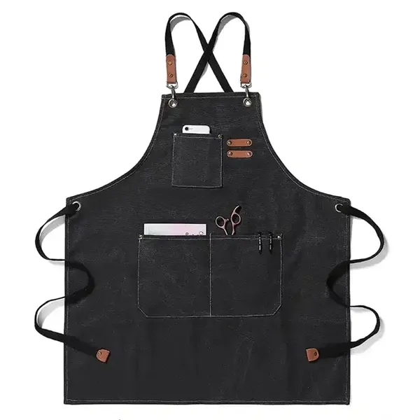 Leather Canvas Men Women Kitchen Restaurant Bar Aprons - Leather Canvas Men Women Kitchen Restaurant Bar Aprons - Image 3 of 5