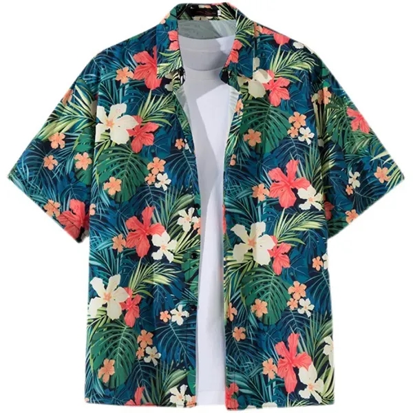 Graphic Short Sleeve Sublimation Men Hawaiian Shirts - Graphic Short Sleeve Sublimation Men Hawaiian Shirts - Image 4 of 4