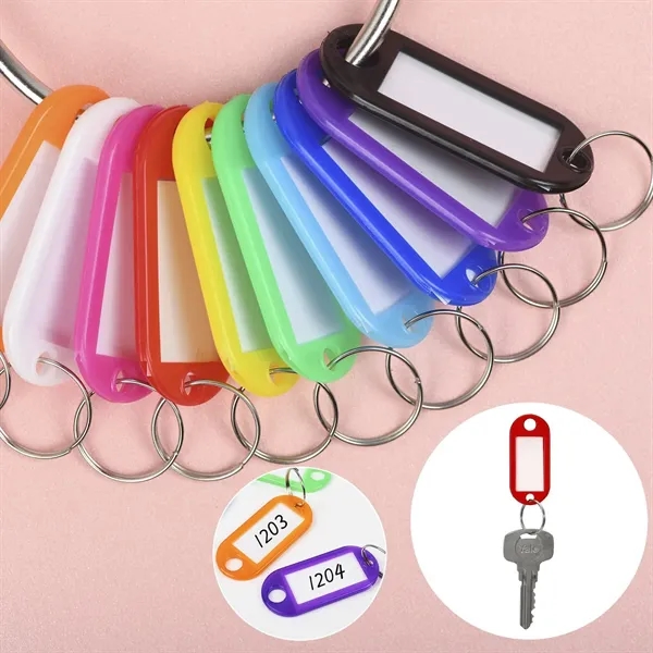 Plastic Key Chain Tags with Blank Paper Labels - Plastic Key Chain Tags with Blank Paper Labels - Image 0 of 4