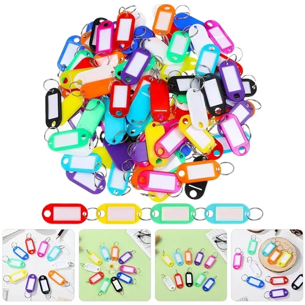Plastic Key Chain Tags with Blank Paper Labels - Plastic Key Chain Tags with Blank Paper Labels - Image 1 of 4