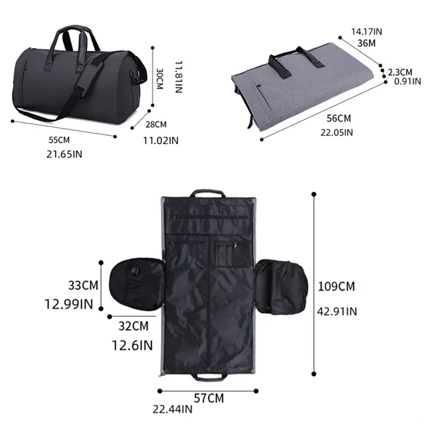 Convertible Garment Travel Duffel Bag with Shoe Compartment - Convertible Garment Travel Duffel Bag with Shoe Compartment - Image 5 of 5