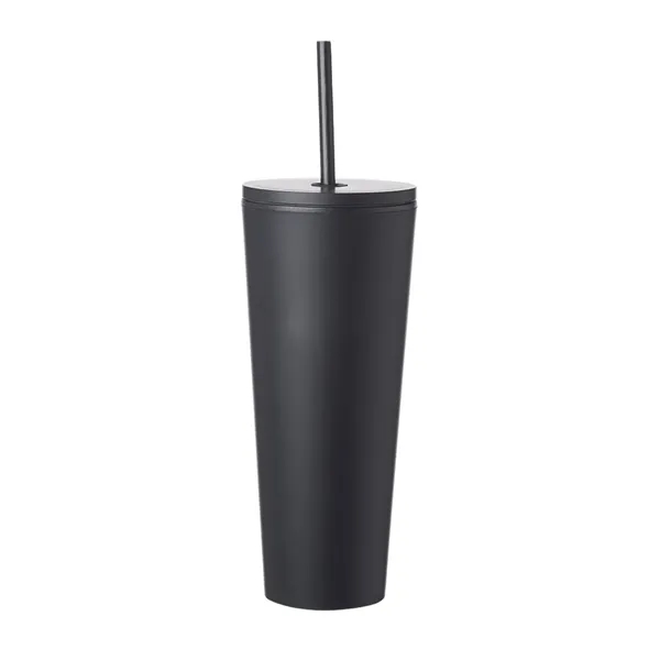 Double Wall Plastic Tumbler with Straw, 24 oz. - Double Wall Plastic Tumbler with Straw, 24 oz. - Image 0 of 7