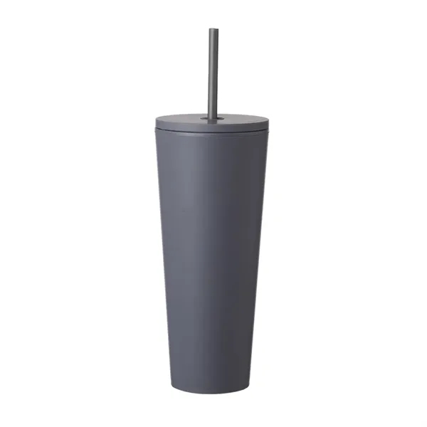 Double Wall Plastic Tumbler with Straw, 24 oz. - Double Wall Plastic Tumbler with Straw, 24 oz. - Image 1 of 7