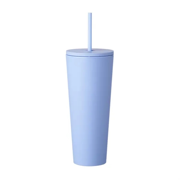 Double Wall Plastic Tumbler with Straw, 24 oz. - Double Wall Plastic Tumbler with Straw, 24 oz. - Image 2 of 7