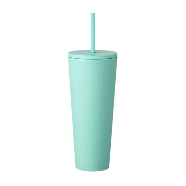 Double Wall Plastic Tumbler with Straw, 24 oz. - Double Wall Plastic Tumbler with Straw, 24 oz. - Image 5 of 7
