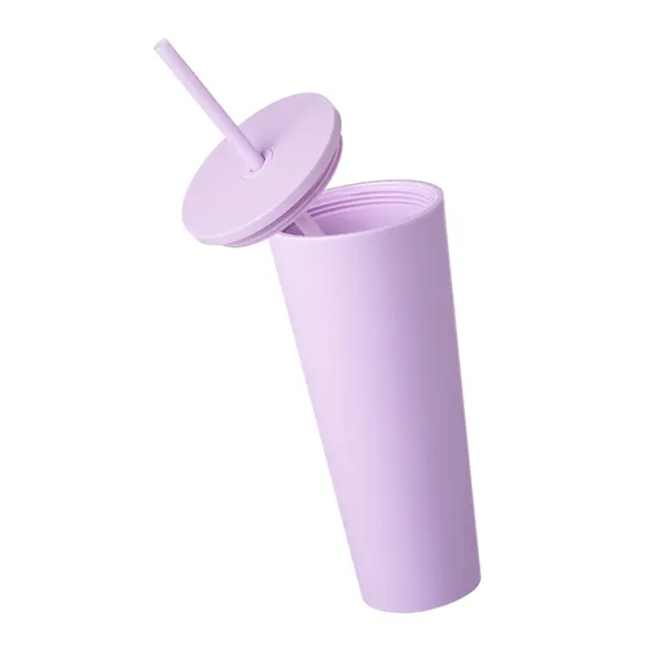 Double Wall Plastic Tumbler with Straw, 24 oz. - Double Wall Plastic Tumbler with Straw, 24 oz. - Image 6 of 7