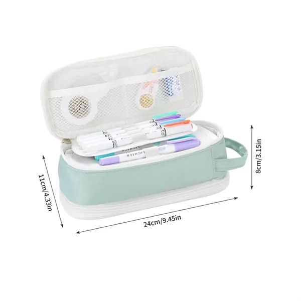 Big Capacity Zipper Pencil Case Aesthetic Pen Bag Pouch - Big Capacity Zipper Pencil Case Aesthetic Pen Bag Pouch - Image 1 of 4