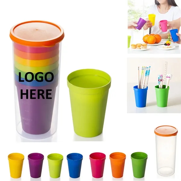 Rainbow Plastic Cup Set - Rainbow Plastic Cup Set - Image 0 of 0