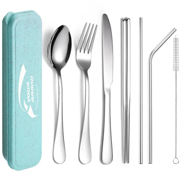 Portable Utensils Set with Case Stainless Steel Reusable - Portable Utensils Set with Case Stainless Steel Reusable - Image 0 of 4