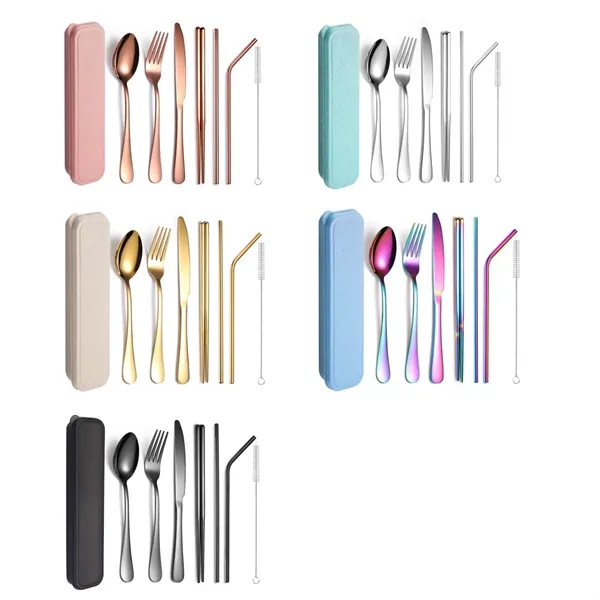 Portable Utensils Set with Case Stainless Steel Reusable - Portable Utensils Set with Case Stainless Steel Reusable - Image 4 of 4