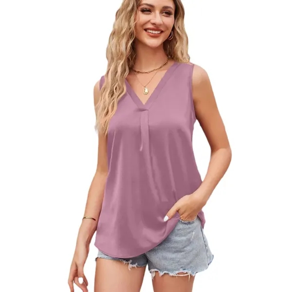 Women's Summer Sleeveless Tunic Casual T-Shirt - Women's Summer Sleeveless Tunic Casual T-Shirt - Image 4 of 6